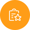 Secure health records storage An icon image of clipboard with a star that represents record-keeping benefit of brightwheel.